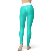 Mint Green With White Essential Yoga Leggings