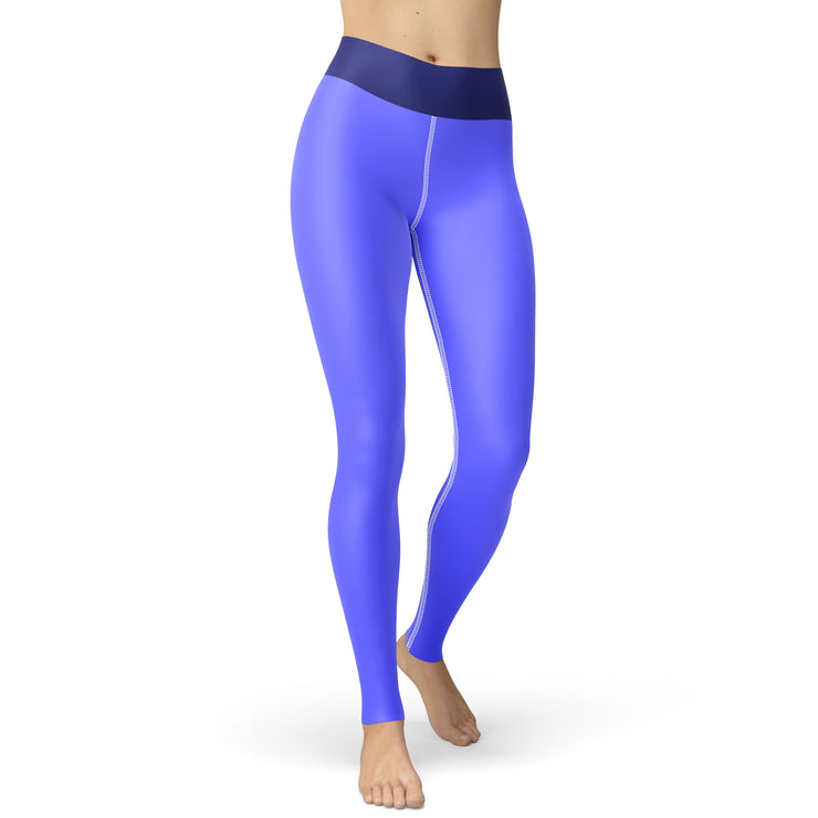 Bright Blue With Blueberry Essential Yoga Leggings