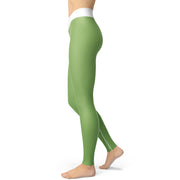 Natural Green With White Yoga Leggings