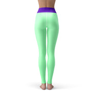 Light Green With Violet Essential Yoga Leggings