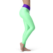 Light Green With Violet Essential Yoga Leggings