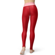 Red With Pink Essential Yoga Leggings