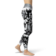 Black & Grey Lion Yoga Leggings