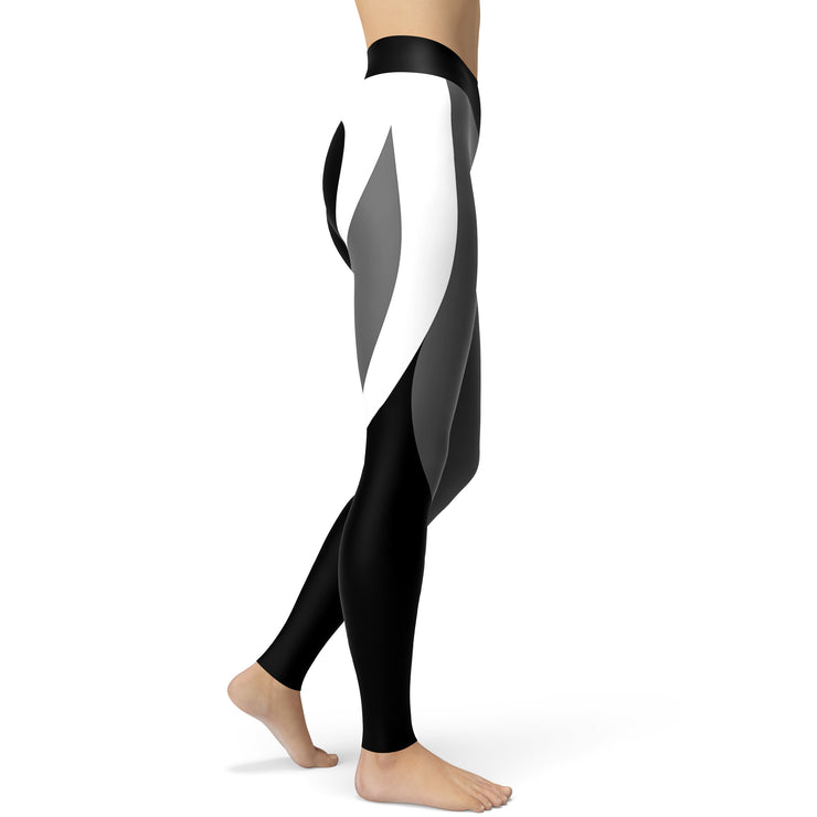 Black & White Heart Shapewear Yoga Leggings