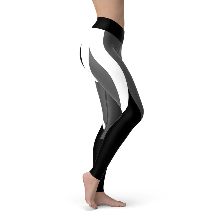 Black & White Heart Shapewear Yoga Leggings