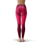Cerise Pink Heart Pattern Shapewear Yoga Leggings