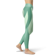 Light Green Heart Shapewear Yoga Leggings