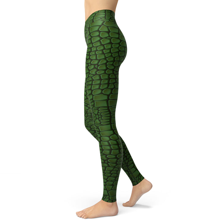 Crocodile Print Yoga Leggings