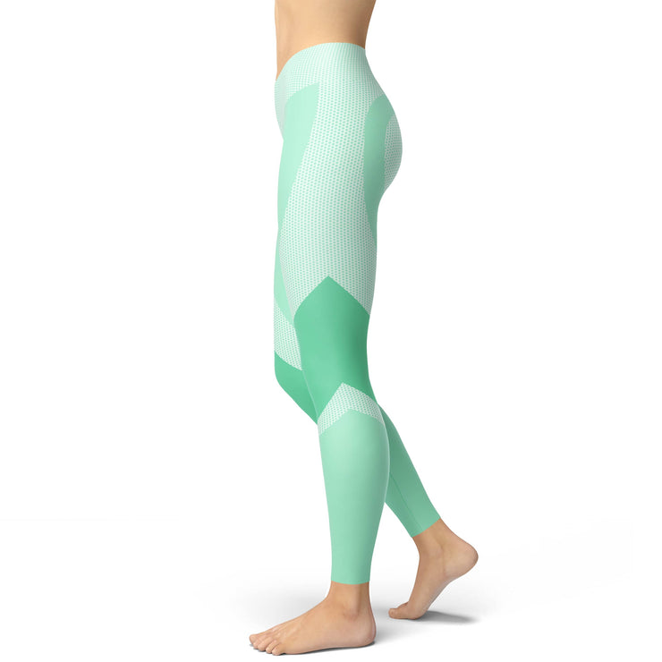 Mint Green Heart Shapewear Yoga Leggings