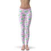 Daring Dolphin Lilac And Neon Green Printed Leggings