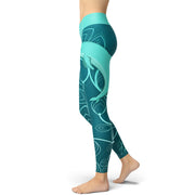 Green Dolphin Yoga Leggings