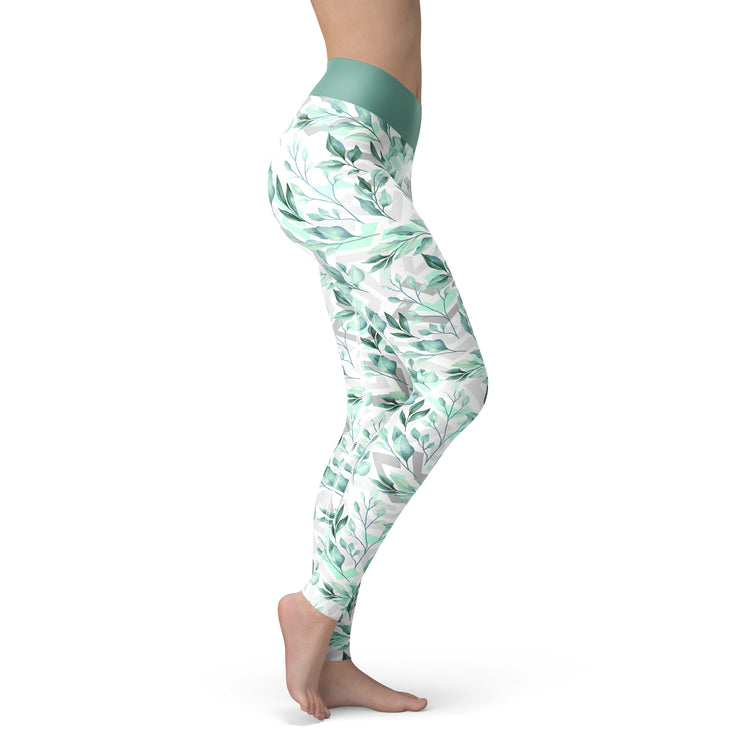 Green Breeze Yoga Leggings