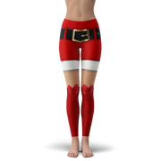 Santa Outfit With Red Stockings Yoga Leggings