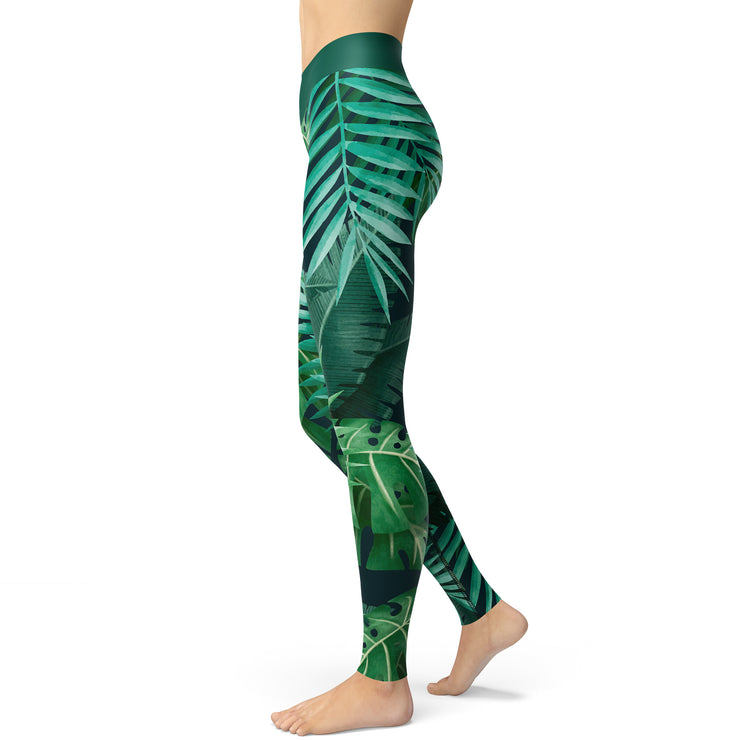 Palm Leaf Yoga Leggings