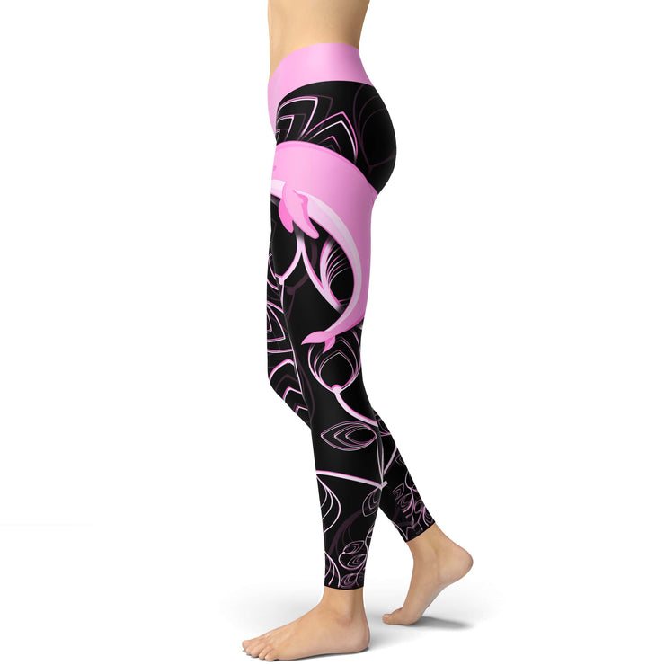 Pink Dolphin Yoga Leggings