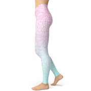 Pink & Blue Pattern Yoga Leggings