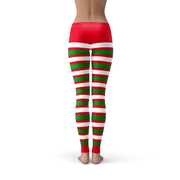 Christmas Elf Stripe Holiday Leggings