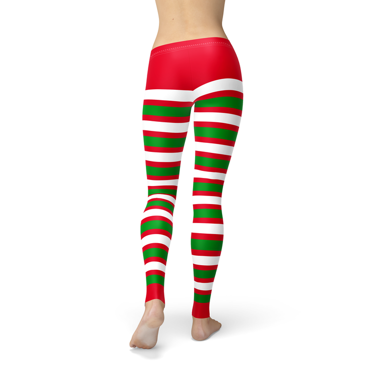 Christmas Elf Stripe Holiday Leggings