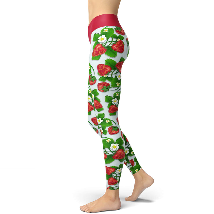 Strawberry Pattern Yoga Leggings