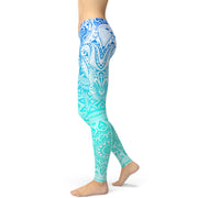 Blue And Green Wild Horse Leggings