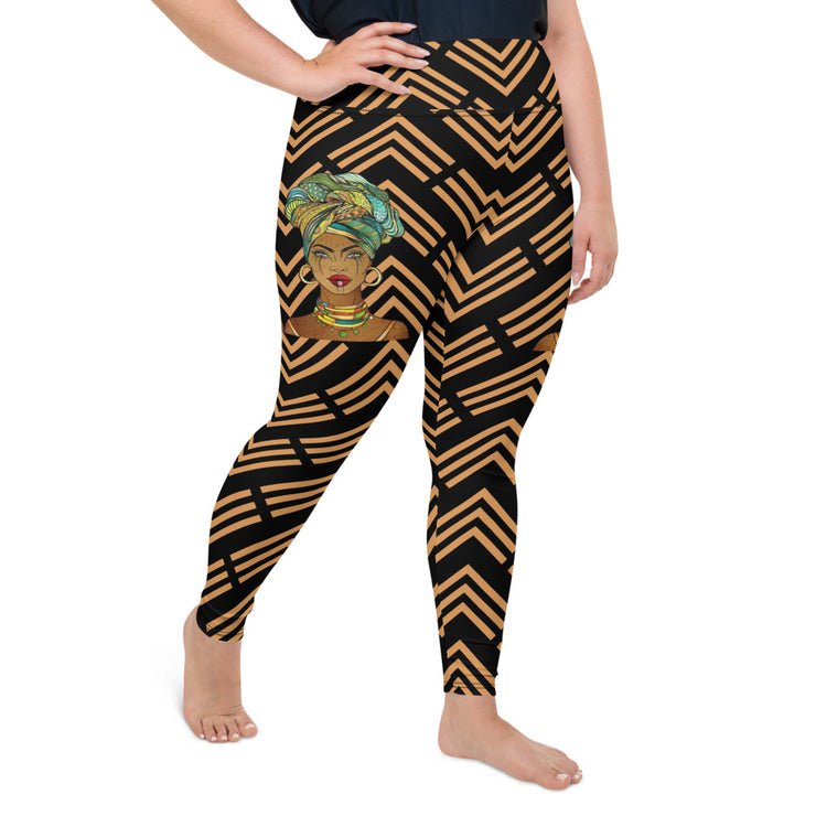 African Queen Plus Size Leggings | Yoga Pants | Activewear | Lily Mist
