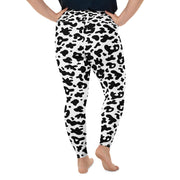 Black & White Animal Print Plus Size Leggings | Yoga Pants | Activewear | Lily Mist