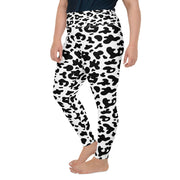 Black & White Animal Print Plus Size Leggings | Yoga Pants | Activewear | Lily Mist