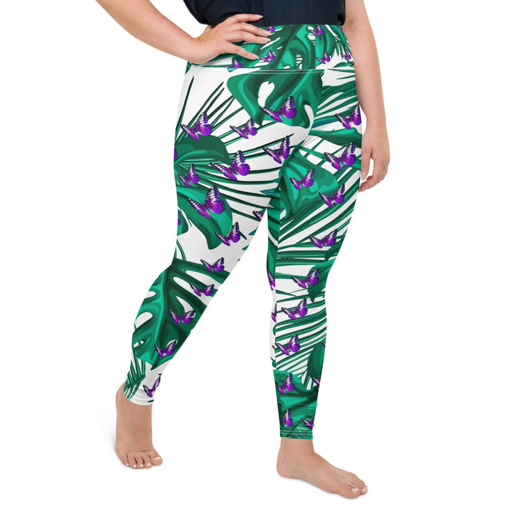 Butterfly Leaf Plus Size Leggings | Yoga Pants | Activewear | Lily Mist