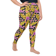 Fierce Flower Plus Size Leggings | Yoga Pants | Activewear | Lily Mist