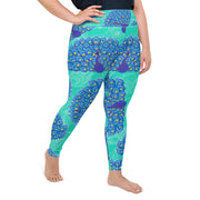 Pretty Peacock Plus Size Leggings | Yoga Pants | Activewear | Lily Mist