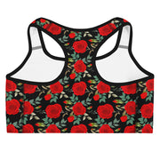 Red Rose Sports Bra | Yoga Wear | Activewear | Lily Mist
