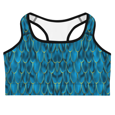 Mermaid Pattern Sports Bra | Yoga Wear | Activewear | Lily Mist