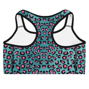 Blue & Pink Animal Print Sports Bra | Yoga Wear | Activewear | Lily Mist