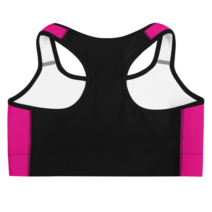 Bright Pink & Black Sports Bra