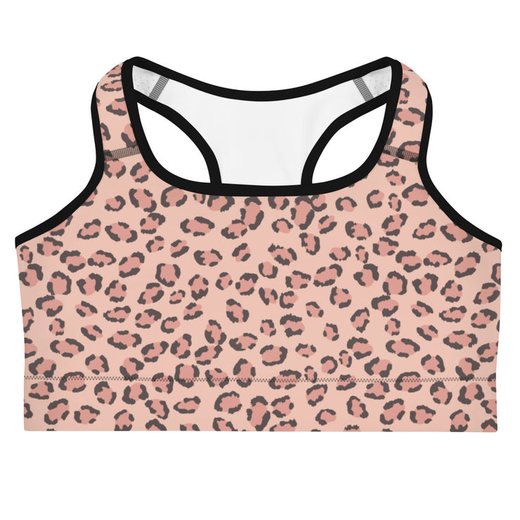 Pink Leopard Print Sports Bra | Yoga Wear | Activewear | Lily Mist