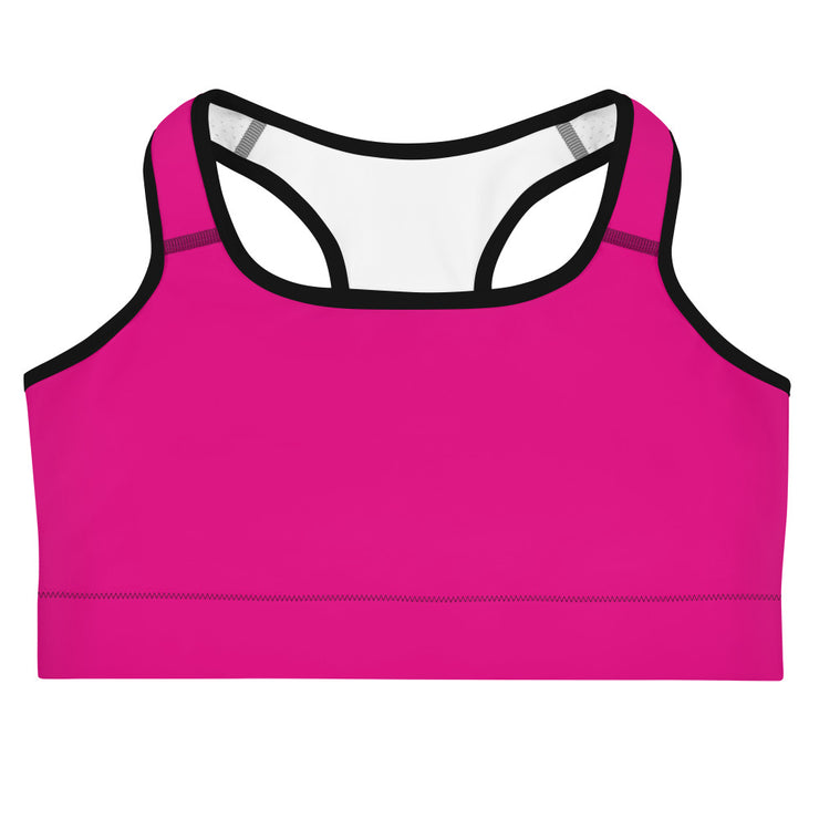 Bright Pink & Black Sports Bra