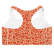 Orange Giraffe Print Sports Bra | Yoga Wear | Activewear | Lily Mist