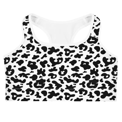 Black & White Animal Print Sports Bra | Yoga Wear | Activewear | Lily Mist