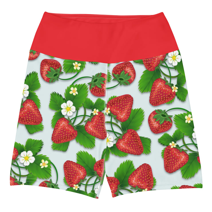Strawberry Pattern Yoga Shorts