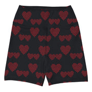 Red & Black Loveheart Yoga Shorts
