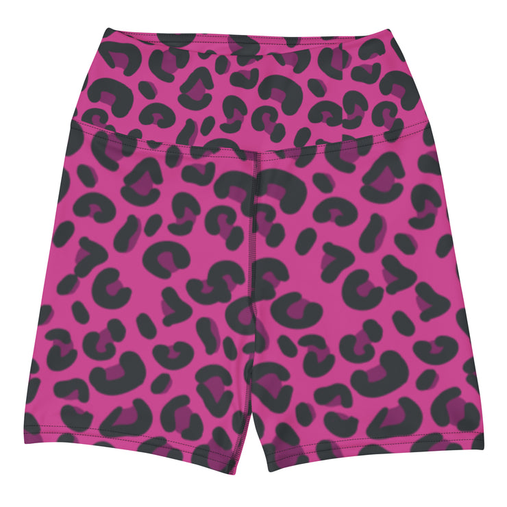Fuchsia Pink Animal Print Yoga Shorts