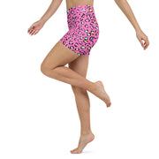 Pink Cheetah Print Yoga Shorts