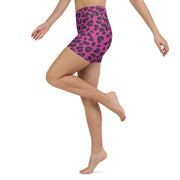 Fuchsia Pink Animal Print Yoga Shorts