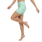 Mint Green Star Yoga Shorts