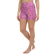 Pink Cheetah Print Yoga Shorts