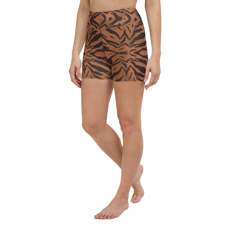 Caramel Tiger Yoga Shorts