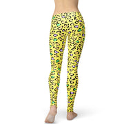 Yellow Colorful Cheetah Printed Leggings
