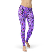 Violet Colorful Cheetah Printed Leggings