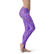Violet Colorful Cheetah Printed Leggings