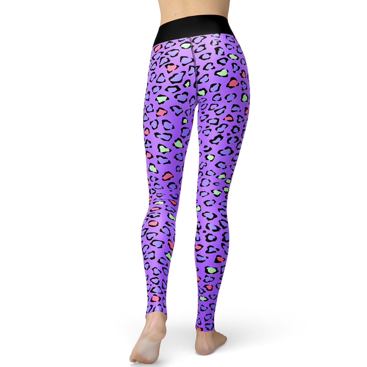Violet Colorful Cheetah Yoga Leggings